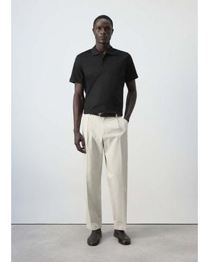 Mango Regular Fit-Baumwoll-Poloshirt - Weiß