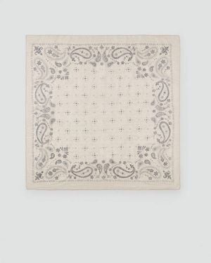 Mango Printed Scarf With Lurex Detail - Natural
