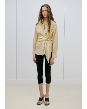 Mango Stripped Knot Shirt - Natural