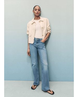 Mango Fiona Flared Mid-Rise Jeans - Blue