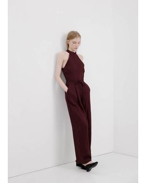 Mango Lyocell Halter Neck Jumpsuit - Purple