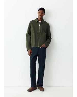 MANGO TEEN Straight Corduroy Trousers - Green