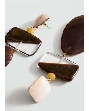 Mango Mixed Pendant Earrings - Brown