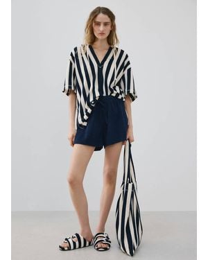 Mango Short En Coton Bouclette Bleu