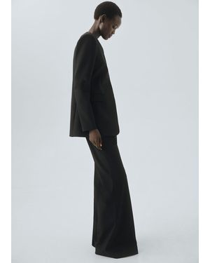 Mango Straight-Fit Suit Pants - Black