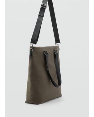 Mango Shopper Bag With Handles - Black