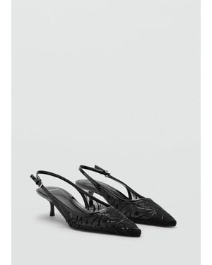 Mango Kitten-Heel Shoes Embroidered With Sequins - Multicolour