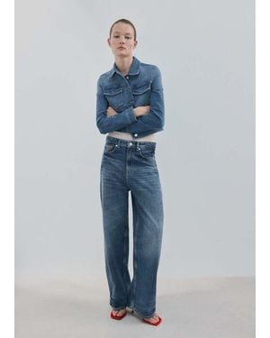 Mango Pockets Denim Jacket - Blue