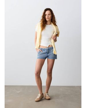 MANGO TEEN Relaxed Low Waist Shorts - White