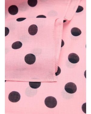 Mango Polka Dot Print Scarf - Pink