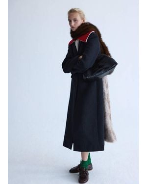 Mango Tailored Wool Coat - Blue