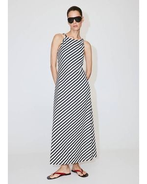 Mango Knitted Dress With Draped Straps - White