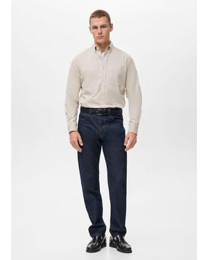 Mango Regular-Fit-Hemd Aus 100 Baumwolle Mit Tasche - Weiß