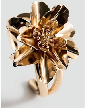 Mango Bracelet Rigide Floral Or - Métallisé