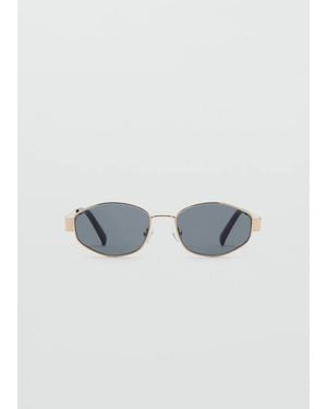 Mango Oval Metal Frame Sunglasses - Blue