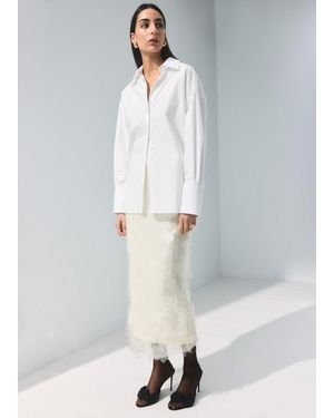 Mango Sequin Midi Skirt - Grey