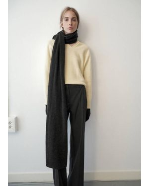 Mango 100% Cashmere Knitted Scarf - Blue