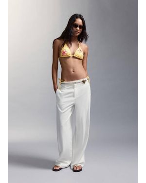 MANGO TEEN Bikini Set With Floral Detail - Grey