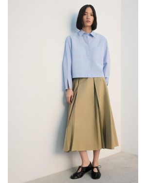 Mango Camicia Crop Tasca Celeste - Blu