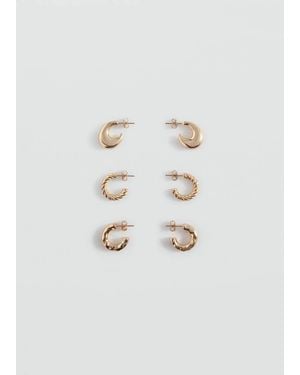 MANGO TEEN Pack Of Combined Earrings - Metallic