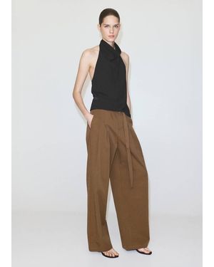 Mango Draped Halter Top - Black