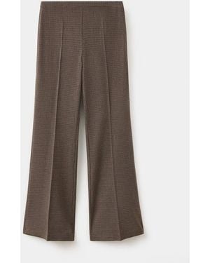 Mango Houndstooth Suit Trousers - Brown