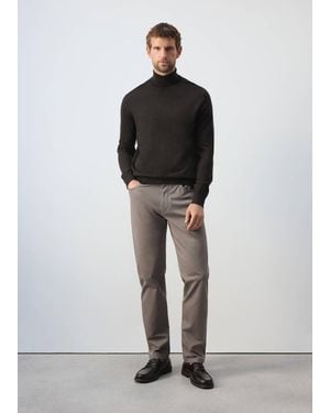 Mango 100% Merino Wool Turtleneck Jumper - Black