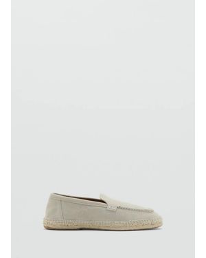 Mango Scarpe Pelle Juta Sabbia - Bianco