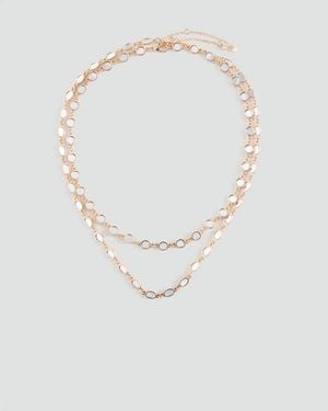 MANGO TEEN Mirror Chain Collar - White