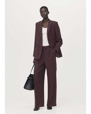 Mango Lyocell Suit Blazer - Purple