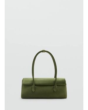 Mango Satin Shoulder Bag - Green
