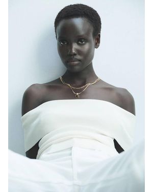 Mango Double Pendant Necklace - Gray