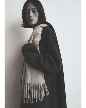 Mango Fringed Edge Scarf - Grey