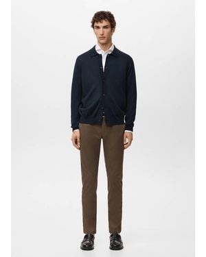 Mango 100% Merino Wool Cardigan - Blue