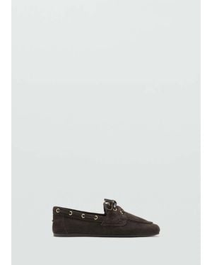 Mango Deck Shoes With Laces - White