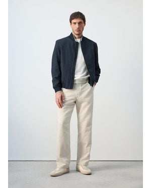 Mango Lightweight Water-Repellent Bomber Jacket - Blue