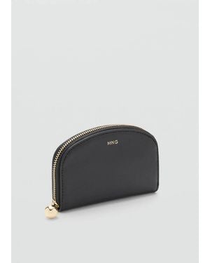 Mango Medium Wallet With Mini-Bead Embellishment - Black
