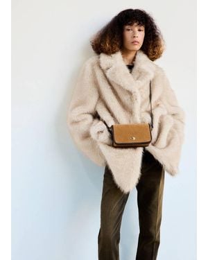 Mango Contrast Leather Crossbody Bag - Multicolour