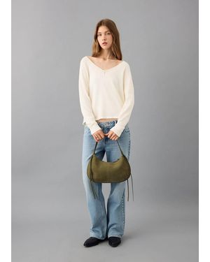 MANGO TEEN Cut-Out Knitted Jumper - Grey