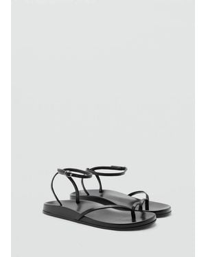 Mango Leather Straps Sandals - White