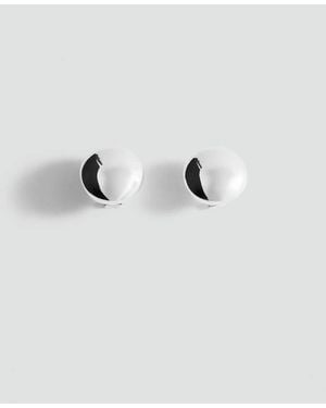 Mango Round Volume Earrings - Grey