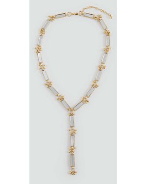 MANGO TEEN Long Mirror Necklace - Metallic
