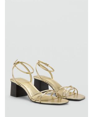 Mango Heeled Sandals With Straps - Natural