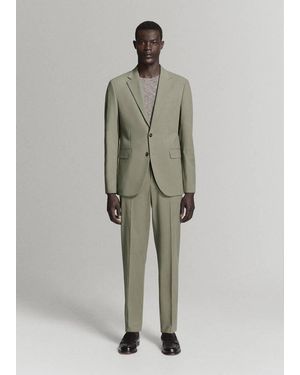Mango Milan Slim-Fit Suit Trousers - Green