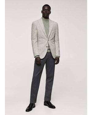 Mango Virgin Wool Jacket - Multicolor