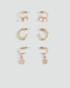 MANGO TEEN Pack Of 3 Combined Earrings - White