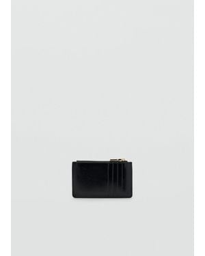 Mango Small Quilted Wallet - White