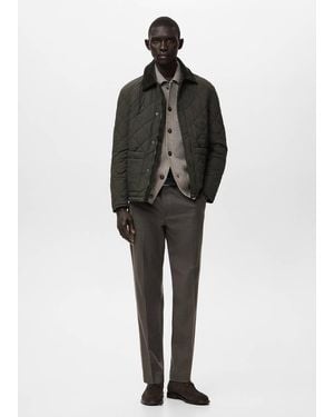 Mango Quilted Water Repellent Jacket - Green