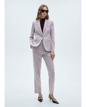 Mango Straight Suit Trousers Light/Pastel - White