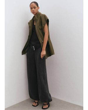 Mango Balloon Pants With Elastic Waist - Black